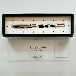 Kate Spade NY Black Ink Ballpoint Pen Leopard Pattern Standard Ink Refills NIB